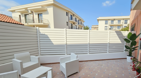 Recinzione Giardino PVC Bianco Modello PRIVACY