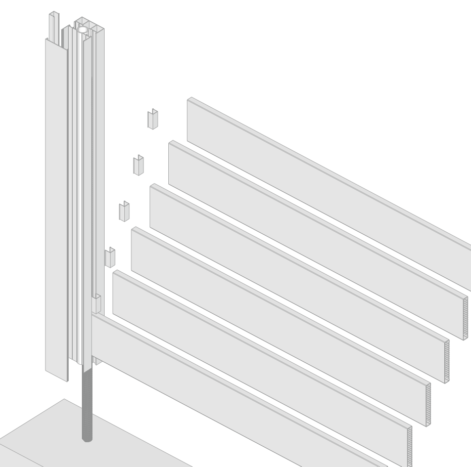 sistema posa recinzione modulare alluminio